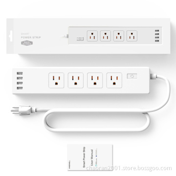 4 Outlet 4 Charging Port Extension Cord Power Strip Wifi Power Strip Smart Power Strip With USB